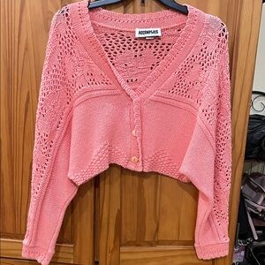 1990s Peachy! Accomplice by  Wet seal Women's Crochet Cardigan